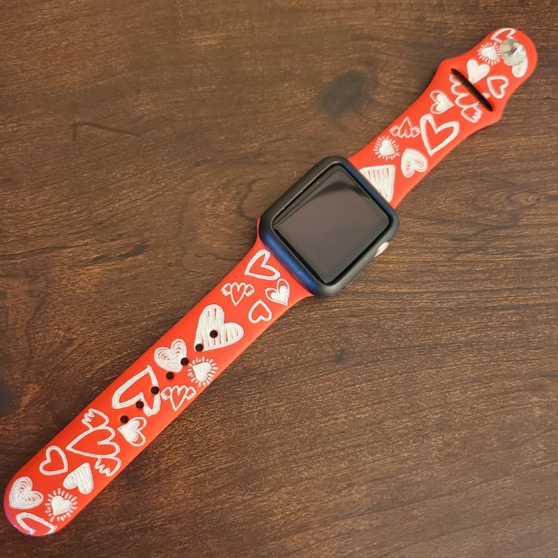 Hearts Watch Band / Hearts / Love / Silicone Watch band image 2