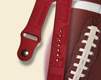 49ers Watch Band / Any Team Football Engraved / Personalized Super Bowl Fan / Silicone Band