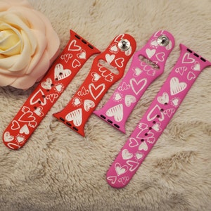 Hearts Watch Band / Hearts / Love / Silicone Watch band image 5