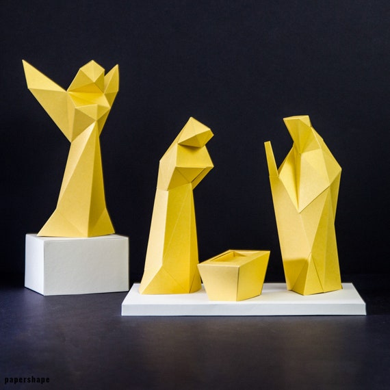 Dekor Krippe Adventskalender 3d Origami Diy Kit Papershape