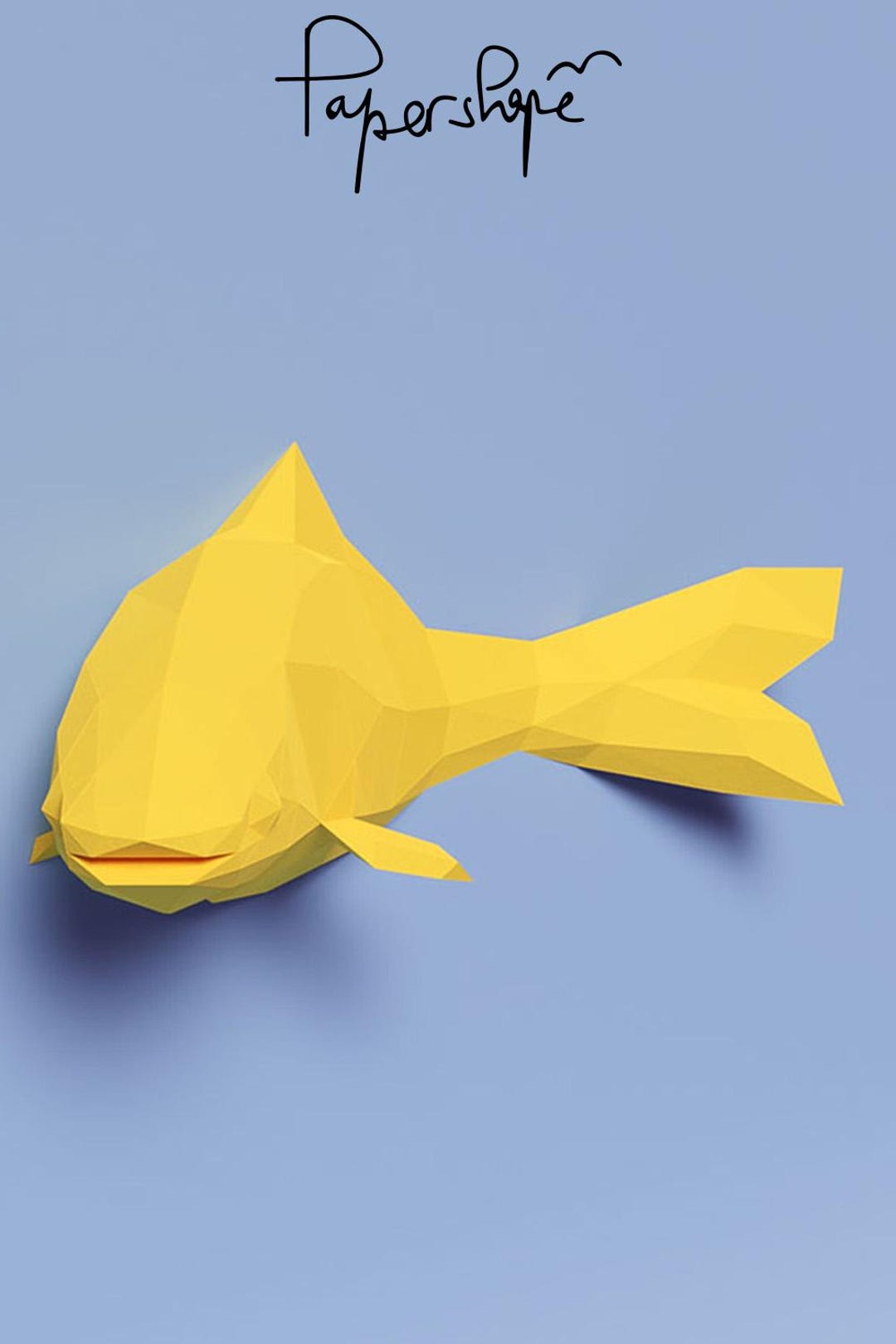 Paper Fish Layout 3D Low Poly Paper Fish Template Printable Papercraft PDF for Wall Decor ...