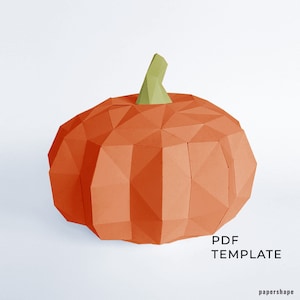 Papercraft Pumpkin Fall Decor PDF Template