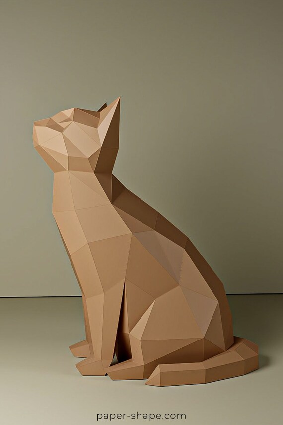 Zoruam DIY Papier Katzen Origami Kit,50 Blätter Origami Katzen Kit, 3D