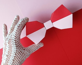 Plantilla de lazo de papel KNOT (PDF + SVG): Plantilla de lazo de papel y pajarita de papel, lazo de origami moderno de dos tonos, descarga instantánea
