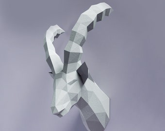 Papercraft Capricornio, Modelo de Carnero de Papel, Signo Zodiacal Capricornio, Plantilla PDF