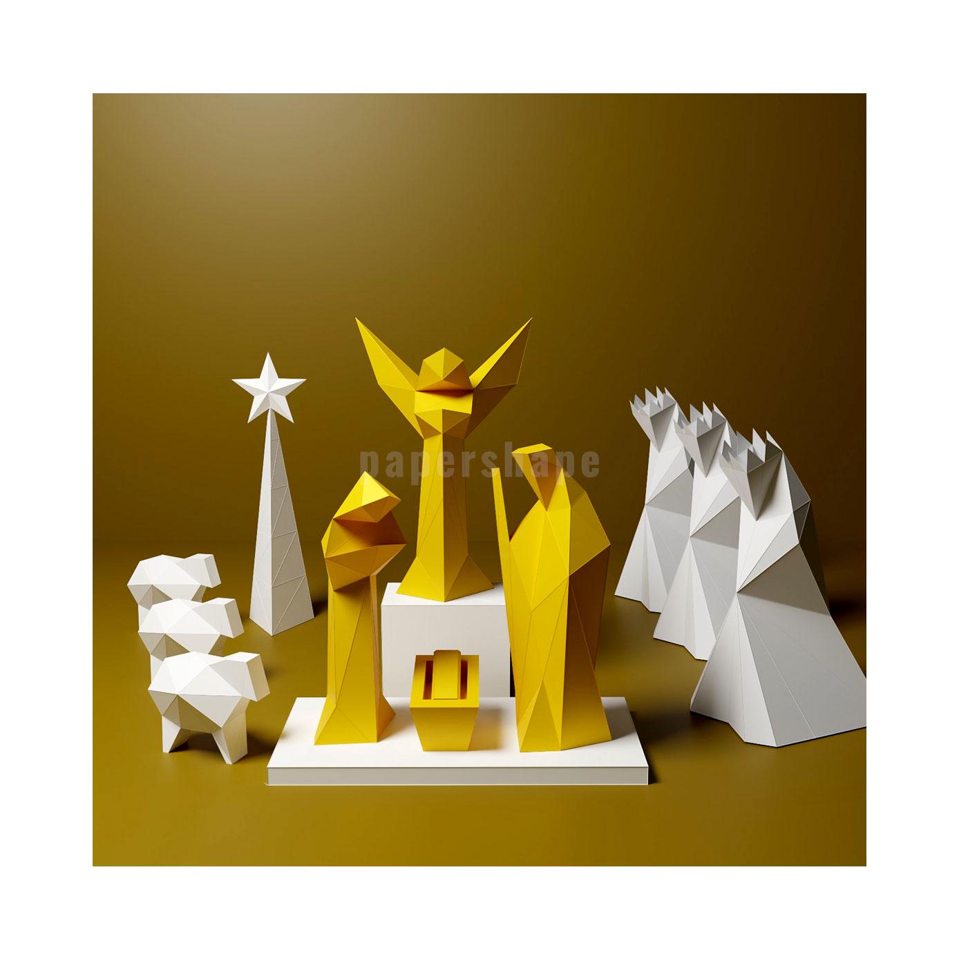 Christmas Nativity Scene Craft, Papercraft Nativity Play Set, Download PDF Template, 3D Papercraft Christmas Decoration