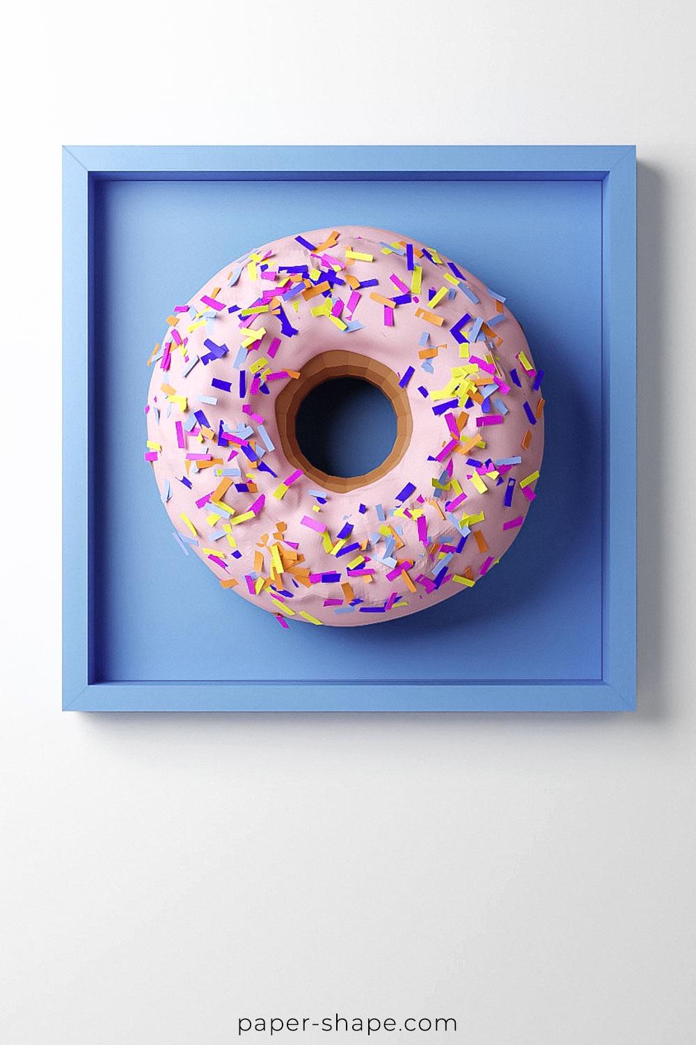 ドーナツページ 3Dペーパークラフト ドーナツ テンプレート ローポリ ペーパー彫刻 DIY