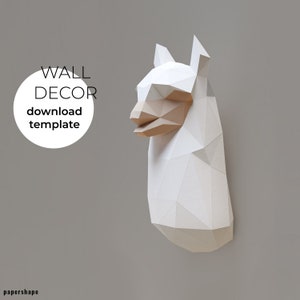 Papercraft Lama, Alpaca model, Llama sculpture, Papercraft 3D PDF Template