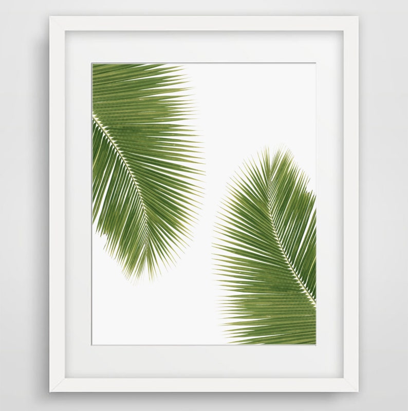 Palm Tree Wall Art Tropical Art Green Decor Palm Leaf | Etsy