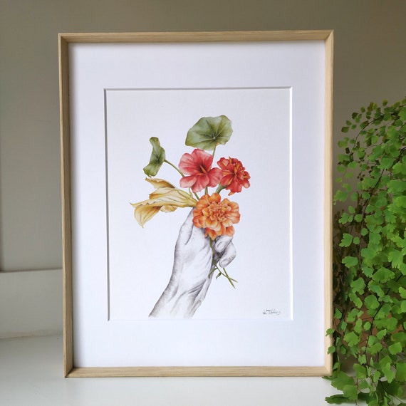 Image of Marigolds and nasturtiums bouquet