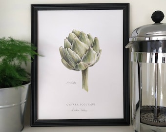 Artichoke Botanical Print: Kitchen Wall Art by Kristen Johns (8x10 inches)