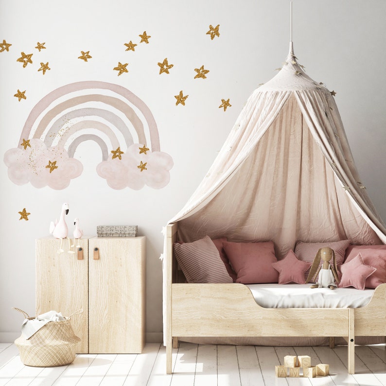 Glitter Rainbow Wall Sticker Etsy