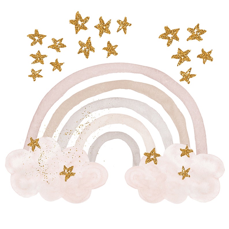 Glitter Rainbow Wall Sticker Etsy