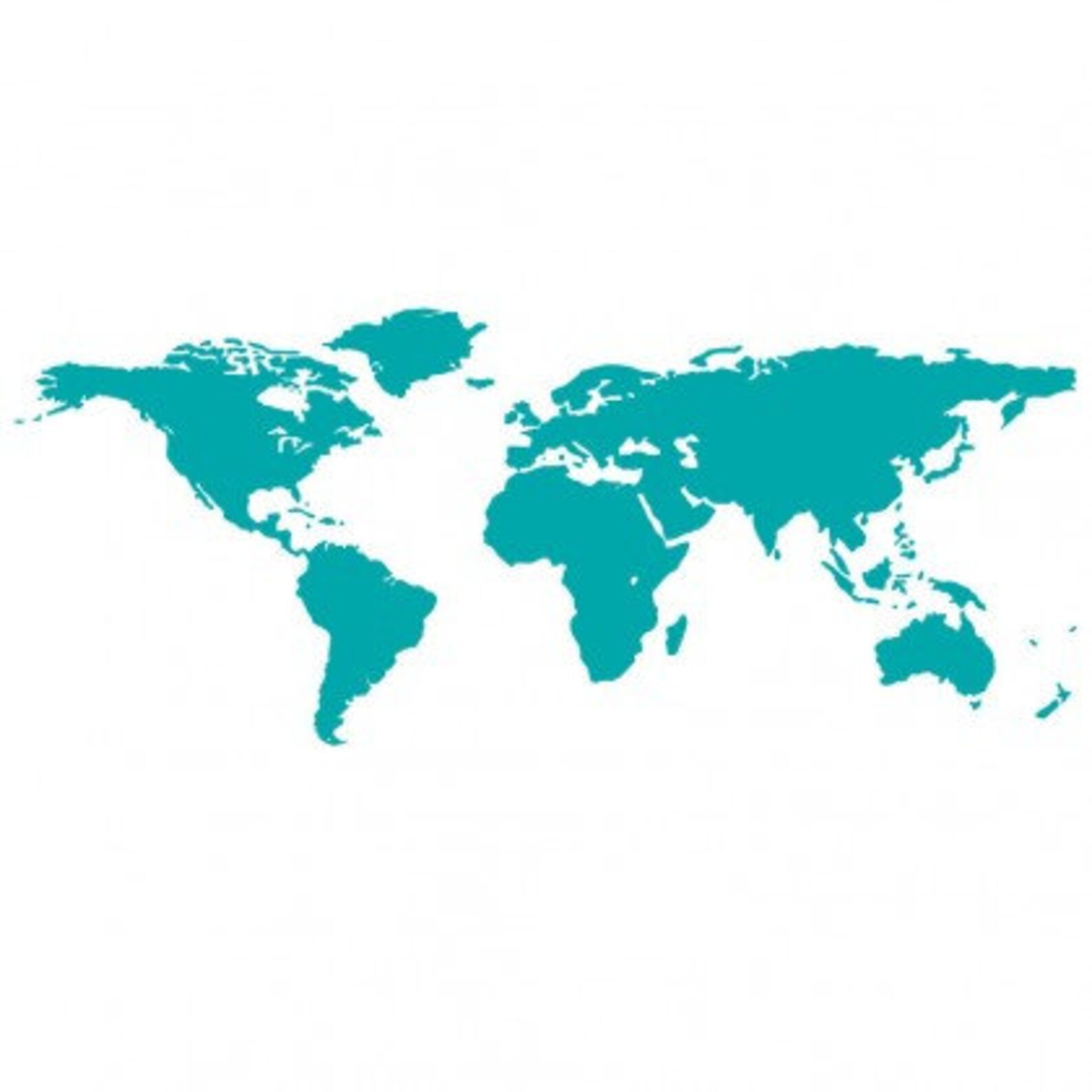 World Map Solid Colour Fabric Wall Decal / Wall Stickers / Kids Bedroom ...