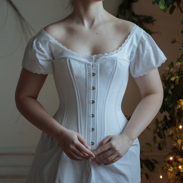 Civil War period, middle 19th century corset 1840-1860s, Victorian corset, Romantic era, 1840s 1850s 1860s corset