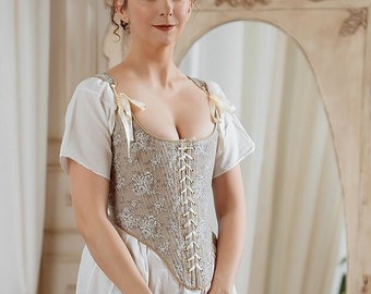 Corsé de mujer de finales del siglo XVIII, estilo rococó, época georgiana, Europa