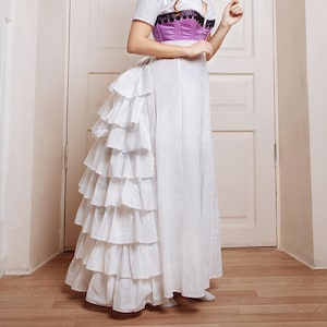 Petticoat bustle gown skirt, Victorian age undergarment, 19th century