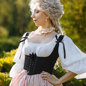 Provence underbust soft corset, rococo fashion, cottagecore style