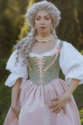 18th century rococo fashion soft stays corset in decorative fabric