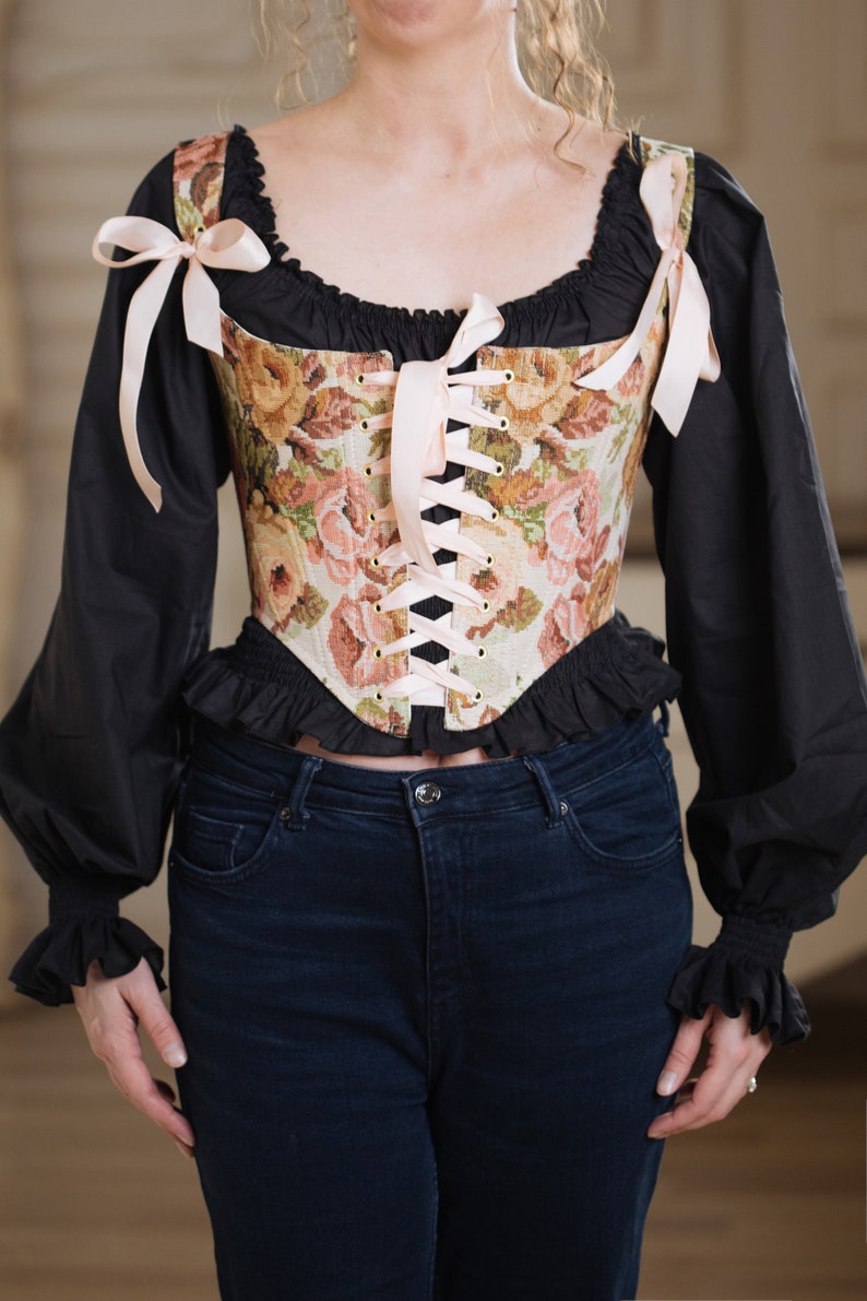 Modern Rococo Corset Rococo Fashion Flowered Bright Tapestry Corset, 18th Century - Etsy