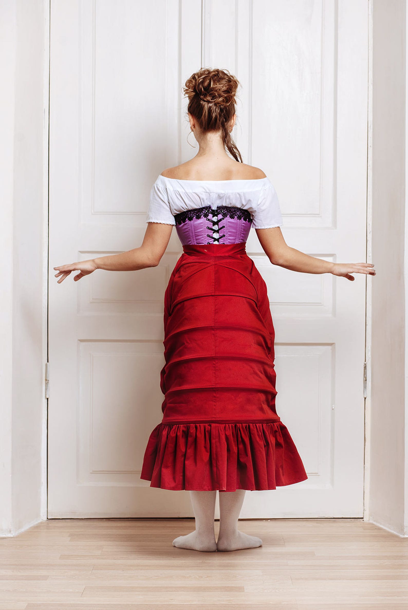 Bustle gown pannier cage lobster tail tournure bustle gown Etsy