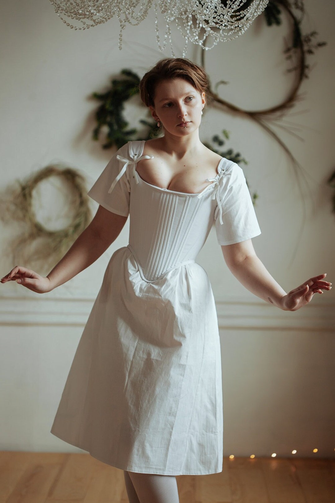 corset dress 18th century 18th Century Robe la Franaise Full Ensemble Gown Period Corsets
