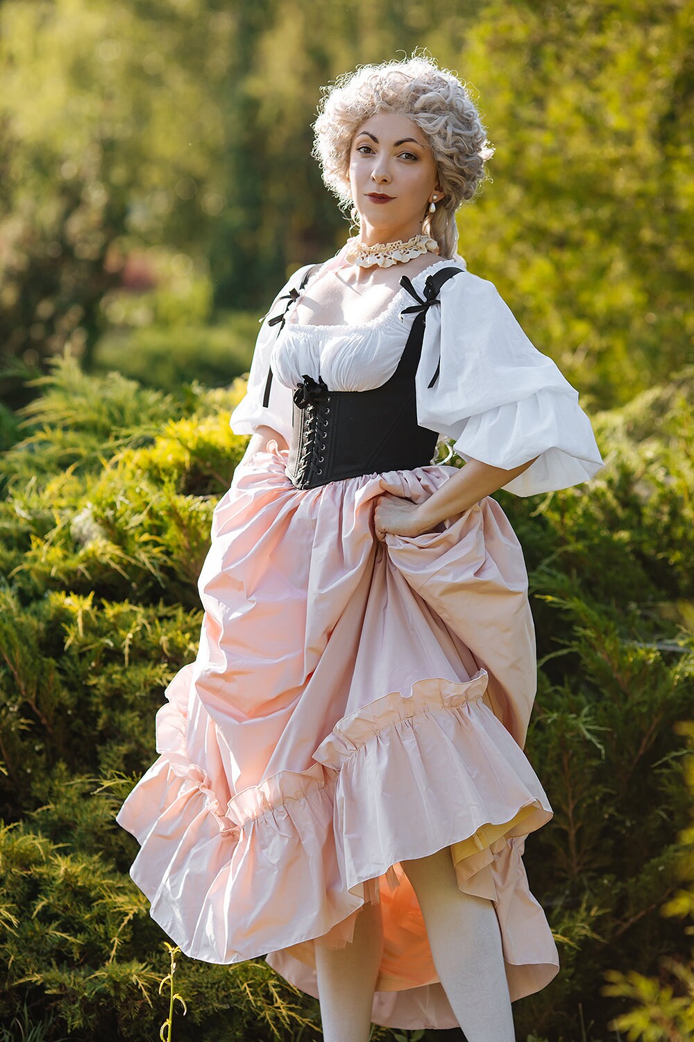 フランスアンティークロココリボンの可愛いドール用コルセット