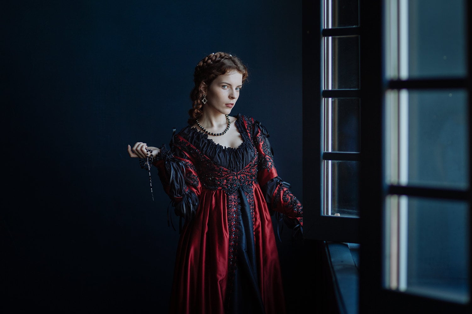 black and red renaissance dress Black and Red Medieval Dress, Made To Order, Renaissance Gown, LARP Dress,  Handfasting
