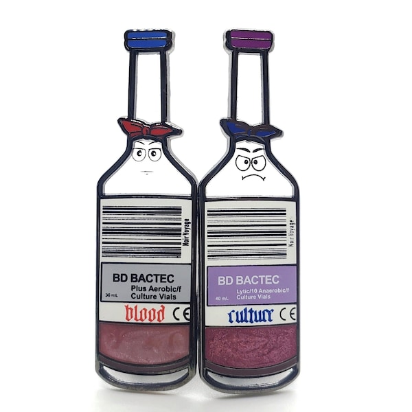 Blood Culture Bottle Enamel Pin