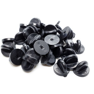 Black Rubber Pin Clutches (5)