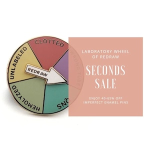 Seconds Sale - Imperfect Laboratory Wheel of Redraw Enamel Pin