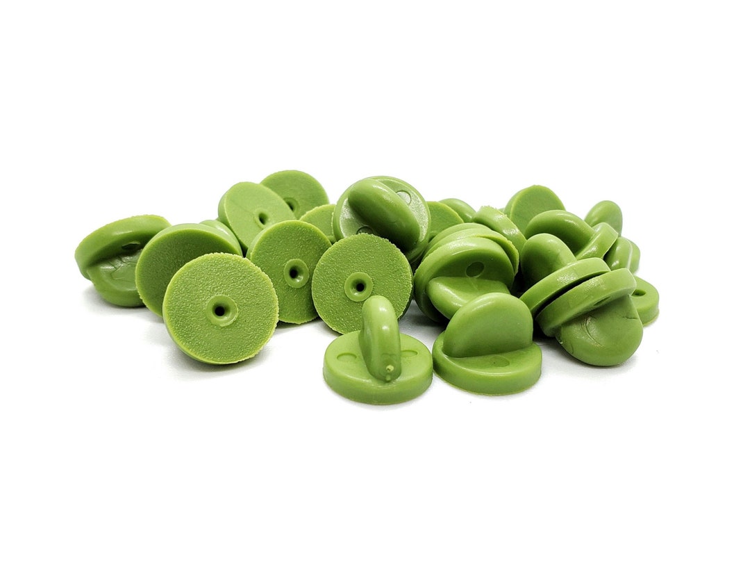 Dark Green Rubber Pin Backs for Enamel Pins 20 Pack 