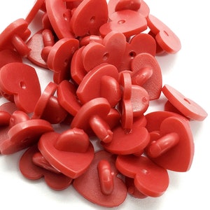 Red Heart-Shaped Rubber Clutches (5)