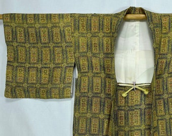 J623 Vintage Japanese Haori Kimono Womens Colorful Super Fine Soft Silk Cardigan Jacket / J623