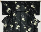 Vintage Japanese Kimono Sheer See Through Womens Ro Silk . Kimono Robe . Kimono Jacket . Kimono Dress . Kimono Cardigan M958