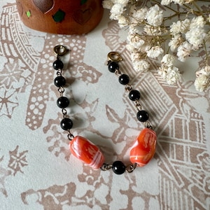 R231 Vintage Haori Himo Beaded Stones Ties | Traditional Japanese Accessory | Kimono and Haori Closure