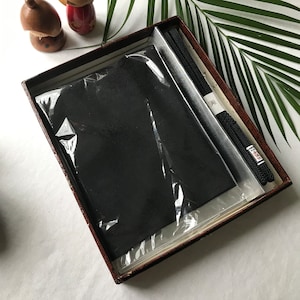 NOS Black Silk Obiage & Obijime Set in box