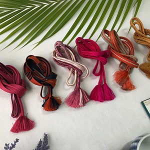 Flat Obijime Japanese Silk Obi-jime Kimono Obi Sash / Himo Ties / Obi Fastener / Kimono Accessory B125