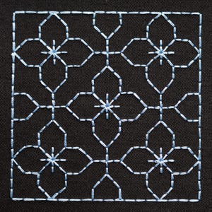 Sashiko pattern, Sashiko square, Machine Embroidery File, Design 4x4 inch hoop, Digital file, Instant Download