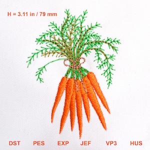 Bunch of carrots, Machine embroidery design, Digital embroidery, carot, Instant Download, Vegetable