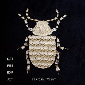 Beetle, Insect, Machine Embroidery Design, 4x4 Hoop, Digital embroidery file, Instant download, DST file, PES file, exp, jef