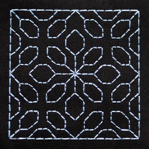 Sashiko pattern, Sashiko square, Machine Embroidery File, Design 4x4 inch hoop, Digital file, Instant Download