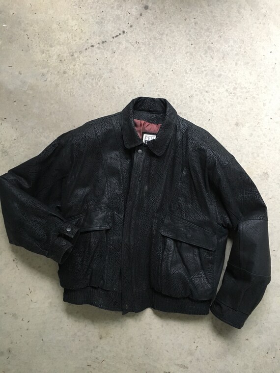 Black Leather 80s jacket
