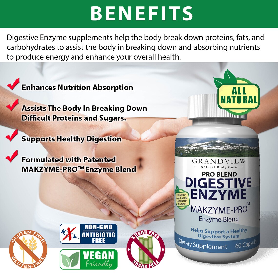 Digestive Enzyme Pro Blend All Natural Stomach Support For Etsy