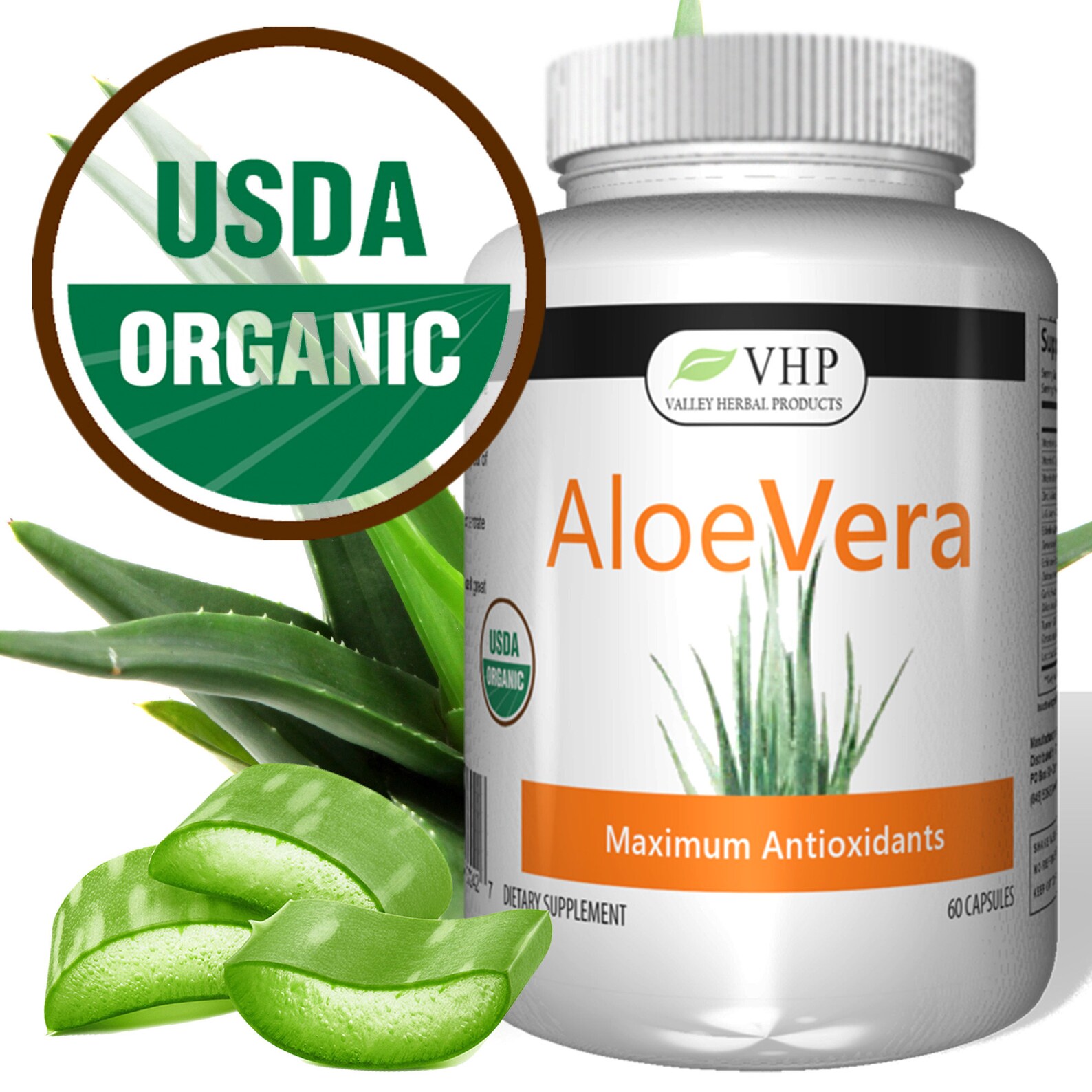 100 Organic Aloe Vera Supplement 1000mg per serving. Super Etsy