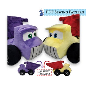 Dump Truck Plush .PDF Sewing Pattern, cars sewing pattern