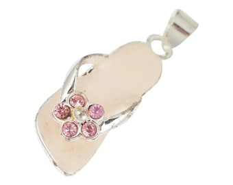 Charm mode pantoufles roses CZ roses émaillées vintage
