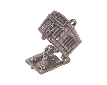 Charm prison 3D vintage en argent sterling