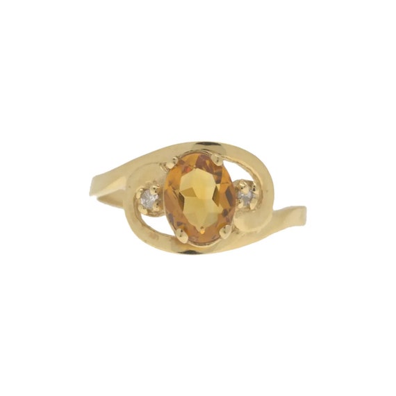 14K Yellow Gold Honey Golden Amber Citrine Ring Si