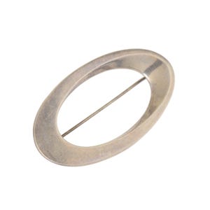 Hans Hansen Danish Oval Modernist Sterling Silver Pin, Vintage 1960s Hans Hansen Pin, Mens or Womens Unisex Silver Pin,